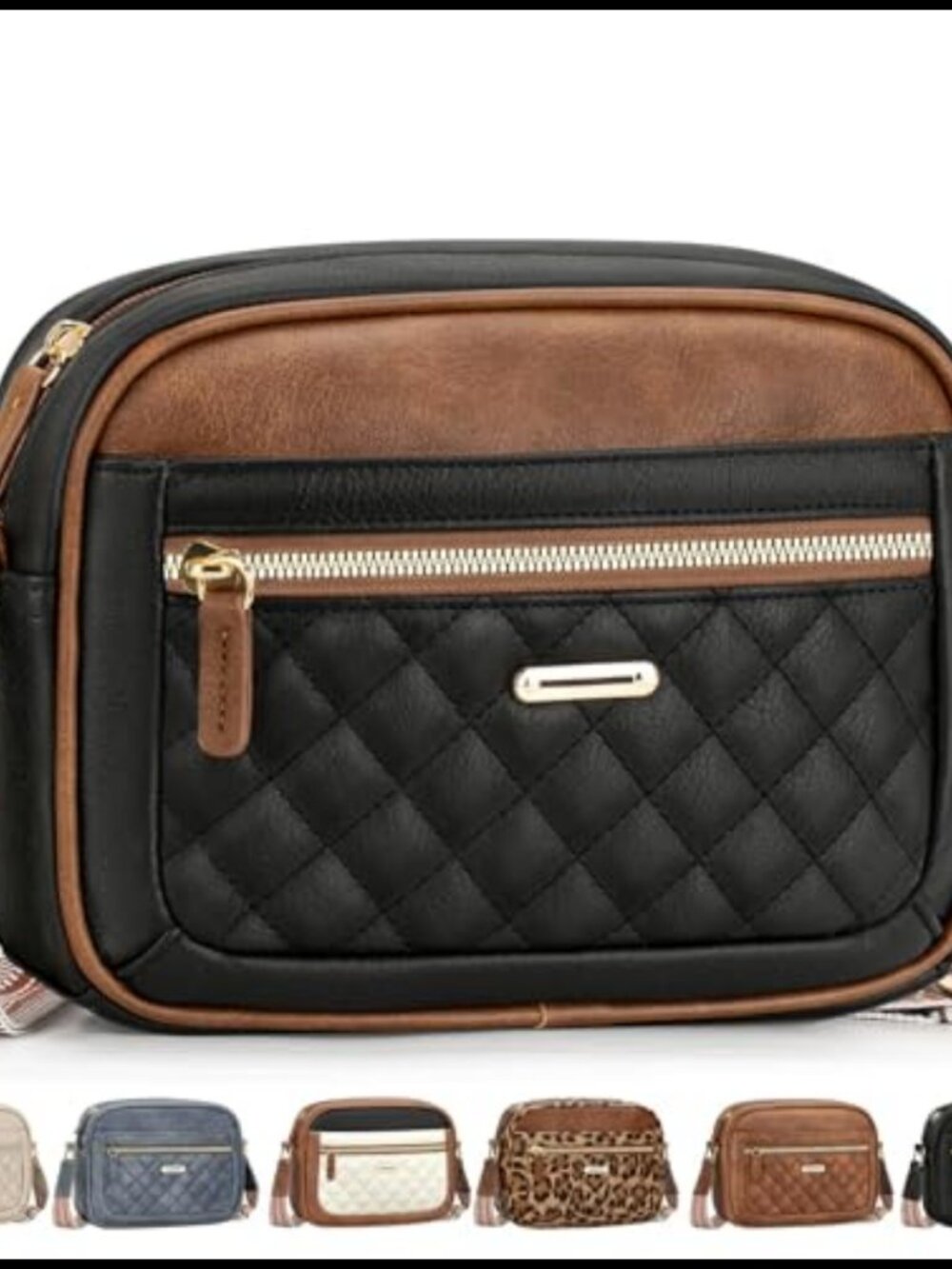 Small Crossbody Bag Waterproof Vegan Leather Adjustable Strap Quilted Purse